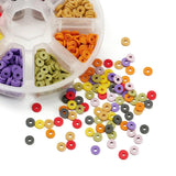 8 Colors Handmade Polymer Clay Beads, Disc Heishi Beads, 140pcs/color