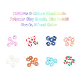 8 Colors Handmade Polymer Clay Beads, Disc Heishi Beads