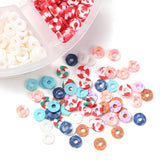 8 Colors Handmade Polymer Clay Beads, Disc Heishi Beads