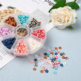 8 Colors Handmade Polymer Clay Beads, Disc Heishi Beads