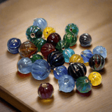 300+ Glass Kharbooja Beads Assorted Rainbow 8-10mm