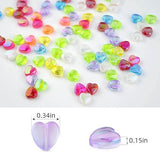 300 Pcs 8mm Acrylic Heart Shape 6 Color Combo Rainbow Finish