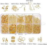 Jewellery Making Metal Findings Kit with Ribbon Clamp Crimps with Loop Head Pins Ribbon Ends