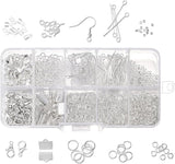 Jewellery Making Metal Findings Kit with Ribbon Clamp Crimps with Loop Head Pins Ribbon Ends