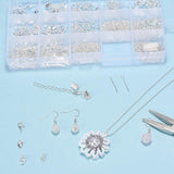 Plated Jewellery Finding Material Mix Box, Eyepins, Headpins, Ear Hooks, Bead Caps, Jumprings, Clasps Chains and Cord End