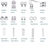 Plated Jewellery Finding Material Mix Box, Eyepins, Headpins, Ear Hooks, Bead Caps, Jumprings, Clasps Chains and Cord End