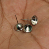 25 Pairs, 8mm Earring Posts Blank Tray Stud