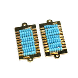 2 Pcs, 34x15mm Miyuki Beads Rectangle Connector and Earrings Components