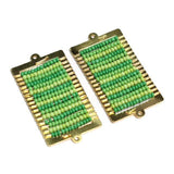 2 Pcs, 48x24mm Miyuki Beads Rectangle Connector and Earrings Components