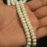 6x4mm Off White Glass Pearl Rondelle Beads