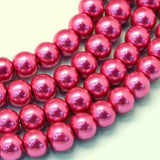 10 Strings, 6mm, 32 Inch Colored Glass Pearl Beads Mix Colors