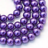 6mm, 32 Inch Colored Glass Pearl Beads Strings