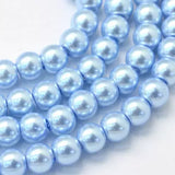 6mm, 32 Inch Colored Glass Pearl Beads Strings