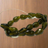 20 Hand Cut Faceted Glass Drop Beads 15x10mm