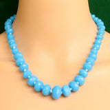 Graduated Rondelle Faceted  Crystal Glass Necklace