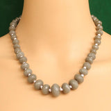 Graduated Rondelle Faceted  Crystal Glass Necklace