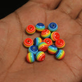 100 Pcs, 6x8mm Rainbow Acrylic Beads Tyre Shape