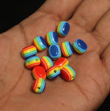 100 Pcs, 10x8mm Rainbow Acrylic Beads Oval Shape