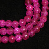 8mm, 16 Inch Crackle Glass Beads Round Strings