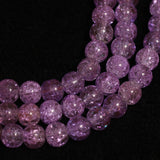 8mm, 16 Inch Crackle Glass Beads Round Strings