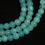 8mm, 16 Inch Dual Tone Crackle Glass Beads Round Strings