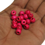 100 Pcs, 7x9mm Colored Wooden Beads Round