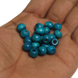 100 Pcs, 7x9mm Colored Wooden Beads Round