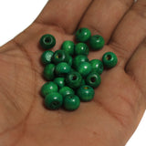 100 Pcs, 7x9mm Colored Wooden Beads Round