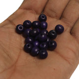 100 Pcs, 7x9mm Colored Wooden Beads Round