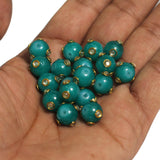 20 pcs 10mm Glass Kundan Beads Round