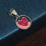 14x12mm, 92.5 Sterling Silver Round Heart Charms