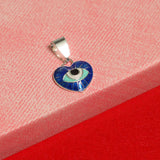 12x12mm, 92.5 Sterling Silver Evil Eye Heart Charms