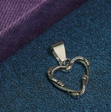 16x15mm, 92.5 Sterling Silver Oxidized Heart Charms