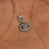 13x13mm, 92.5 Sterling Silver Oxidized Evil Eye Charms