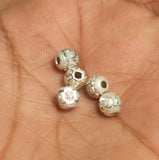 92.5 Sterling Silver 6mm Laser Cut Beads 6mm