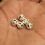 92.5 Sterling Silver 6mm Laser Cut Beads