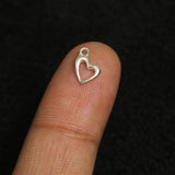 92.5 Sterling Silver Crooked Heart Charm 10x8mm