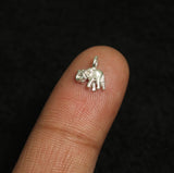 92.5 Sterling Silver Elephant Charm 8mm