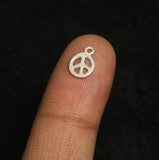 92.5 Sterling Silver Peace Charm 7.5mm