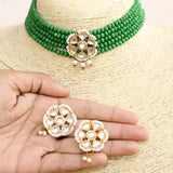 Glass Crystal Beaded Kundan Choker Set