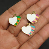 2 Cm Heart Charms Assorted Color