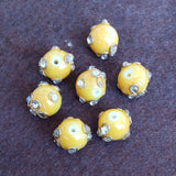 20 Pcs 12mm Glass Kundan Beads Round