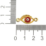 24x10mm Meenakari Brass Evil Eye  Connector