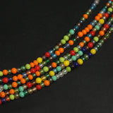 5 strings, 4mm Glass Round Beads