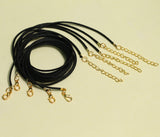 5 Pcs, 2mm Cotton Necklace Dori With Clasp And Extension Chain Golden