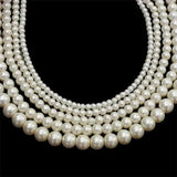 2-10mm Glass Pearl Round Beads Off White