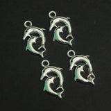 21X12mm German Silver Dolphin Charms