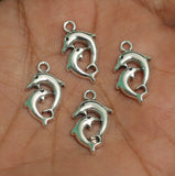 21X12mm German Silver Dolphin Charms