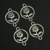 15X20mm German Silver Flower Connectors