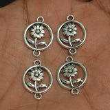 15X20mm German Silver Flower Connectors